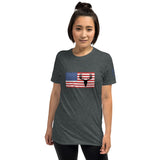 Buck Skull American Flag Unisex T-Shirt