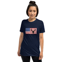 Buck Skull American Flag Unisex T-Shirt