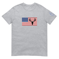 Buck Skull American Flag Unisex T-Shirt