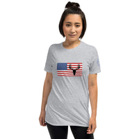 Buck Skull American Flag Unisex T-Shirt